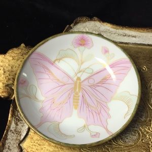 Vintage Japanese porcelain ware brass encased bowl